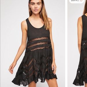 Intimately free people voile and lace trapeze tunic light maroon